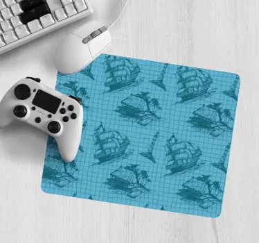 Mouse pad carte du monde motifs nautiques vintage - TenStickers