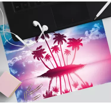 Mouse pad carte du monde reflet d'île tropicale - TenStickers