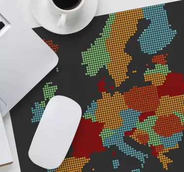 Mouse pad carte du monde régions géographiques colorées - TenStickers