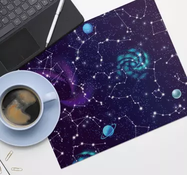 Mouse pad carte du monde univers étoilé cosmique - TenStickers