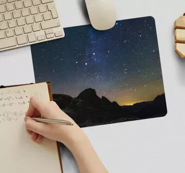 Mouse pad carte du monde vue sur montagnes étoilées - TenStickers