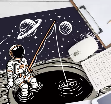 Mouse pad gamer aventure de pêche astronaute - TenStickers