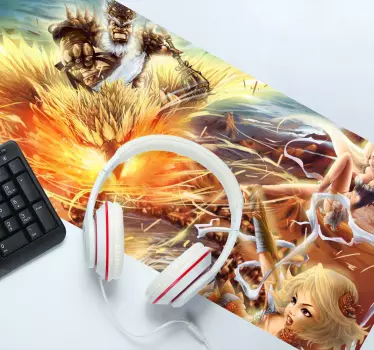 Mouse pad gamer bataille Épique fantastique - TenStickers