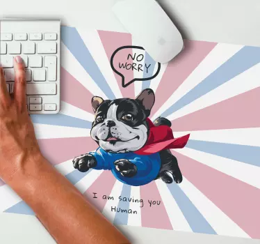 Mouse pad gamer chien super-héros ludique - TenStickers