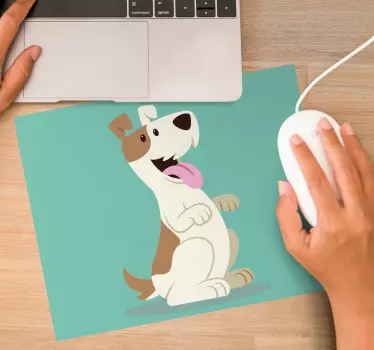 Mouse pad gamer chiot cartoon joyeux - TenStickers