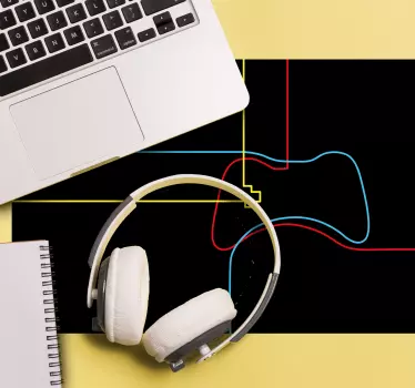 Mouse pad gamer contour de manette néon - TenStickers