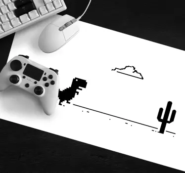 Mouse pad gamer dinosaure et cactus - TenStickers