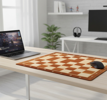Mouse pad gamer échiquier en bois - TenStickers