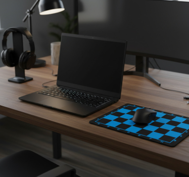 Mouse pad gamer échiquier minimaliste bleu et noir - TenStickers