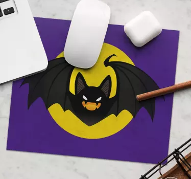 Mouse pad gamer Écusson de chauve-souris effrayante - TenStickers