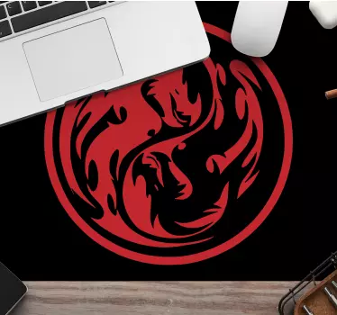 Mouse pad gamer emblème de dragon fierce - TenStickers