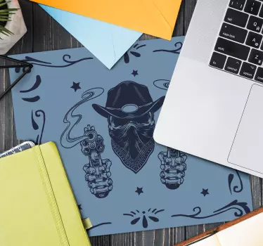 Mouse pad gamer illustration de cowboy tireur - TenStickers