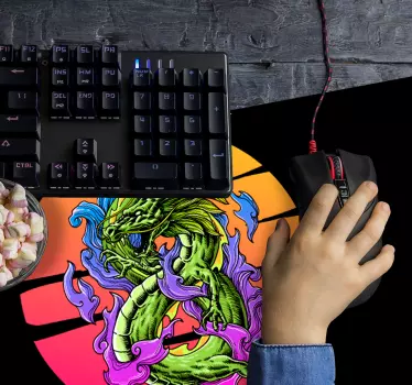 Mouse pad gamer illustration de dragon féroce - TenStickers