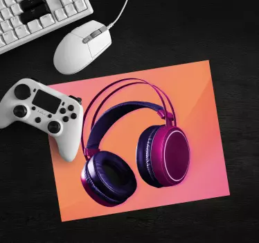Mouse pad gamer image de casque élégant - TenStickers