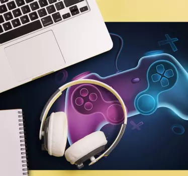 Mouse pad gamer manettes de jeu colorées - TenStickers