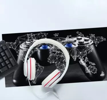 Mouse pad gamer monde de manettes connectées - TenStickers