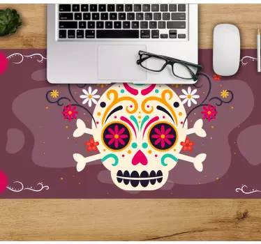 Mouse pad gamer motif crâne coloré - TenStickers