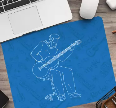 Mouse pad gamer musicien jouant de la guitare - TenStickers