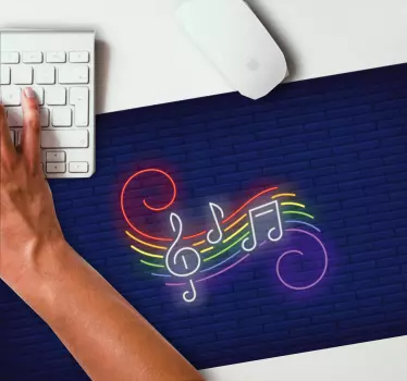 Mouse pad gamer notes de musique colorées - TenStickers