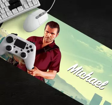 Mouse pad gamer personnage tenant de l'argent - TenStickers