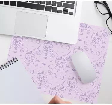 Mouse pad gamer personnages de chats curieux - TenStickers