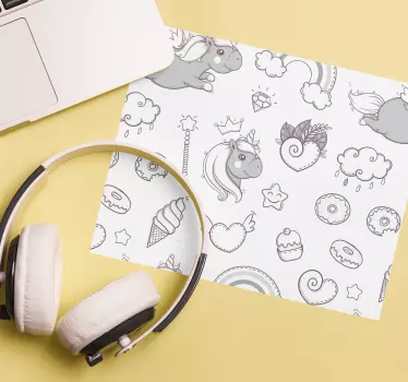 Mouse pad gamer personnages de licornes mignons - TenStickers