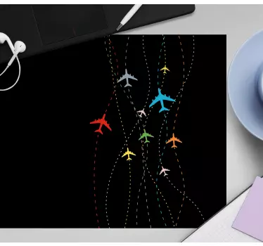 Mouse pad gamer pistes d'avion colorées - TenStickers