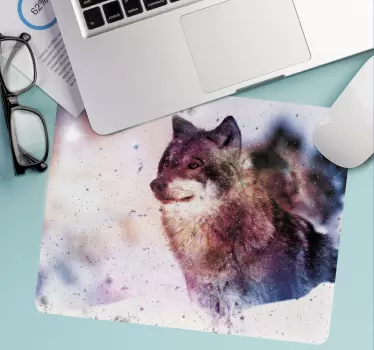 Mouse pad gamer portrait de loup majestueux - TenStickers