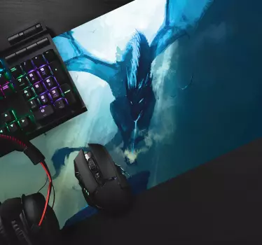 Mouse pad gamer scène de dragon majestueux - TenStickers
