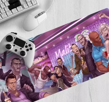 Mouse pad gamer scène de fête dramatique - TenStickers