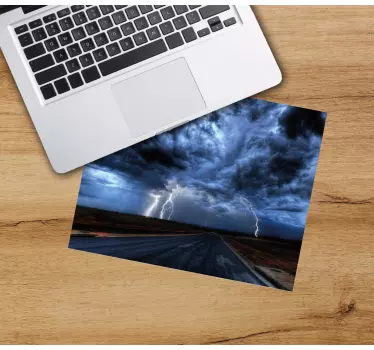 Mouse pad gamer scène de route orageuse - TenStickers