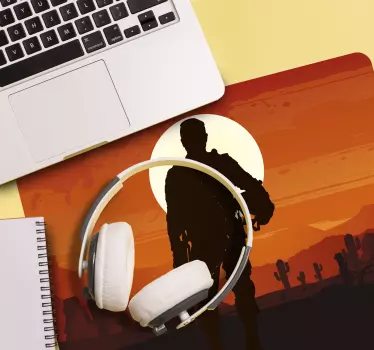 Mouse pad gamer silhouette aventurier redux - TenStickers