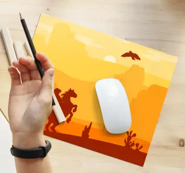 Mouse pad gamer silhouette de cowboy - TenStickers