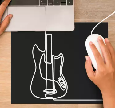 Mouse pad gamer silhouette de guitare stylée - TenStickers