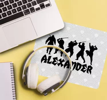 Mouse pad gamer silhouettes de ninja - TenStickers