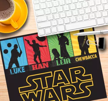 Mouse pad gamer silhouettes de personnages emblématiques - TenStickers