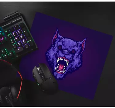 Mouse pad gamer tête de loup féroce - TenStickers