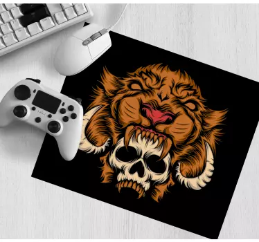 Mouse pad gamer tête de mort d'animal féroce - TenStickers
