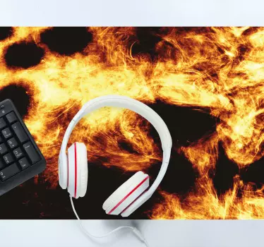 Mouse pad gamer texture abstraite enflammée - TenStickers
