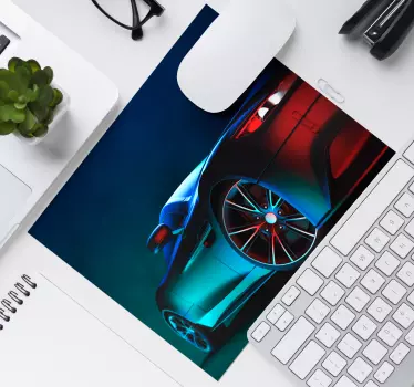 Mouse pad gamer vue latérale de voiture stylée - TenStickers