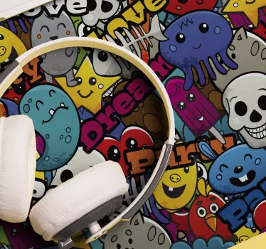 Mouse pad gamer personnages de dessins animés colorés - TenStickers