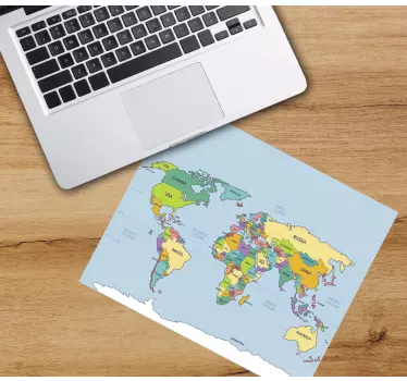 Tapis de souris avec carte du monde Géographique et politique - TenStickers