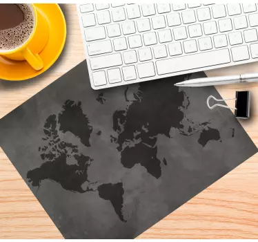 Tapis de souris avec carte du monde Motif tons gris - TenStickers