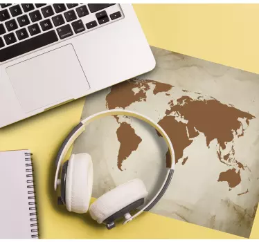 Tapis de souris avec carte du monde Tons marrons vintage - TenStickers