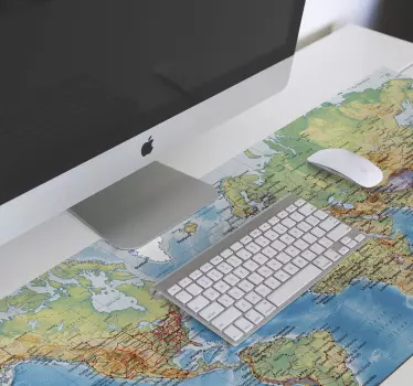 XXL Tapis de souris Mappemonde détaillée - TenStickers