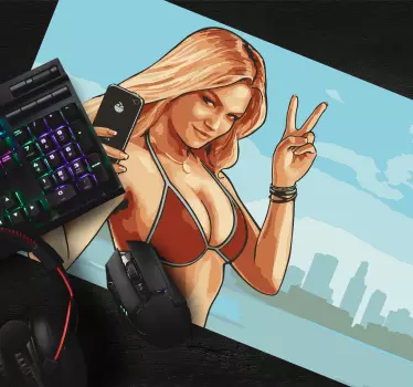 Tapis de souris pour gamer Gta fille sexy - TenStickers