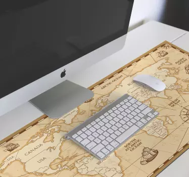 XXL Tapis de souris vintage carte du monde - TenStickers