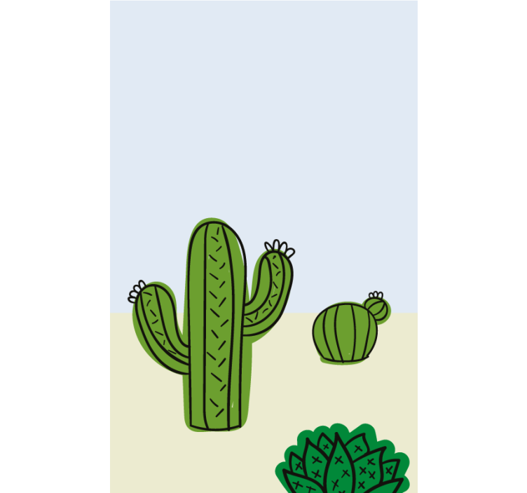 Toile fenêtre cuisine plante de cactus - TenStickers