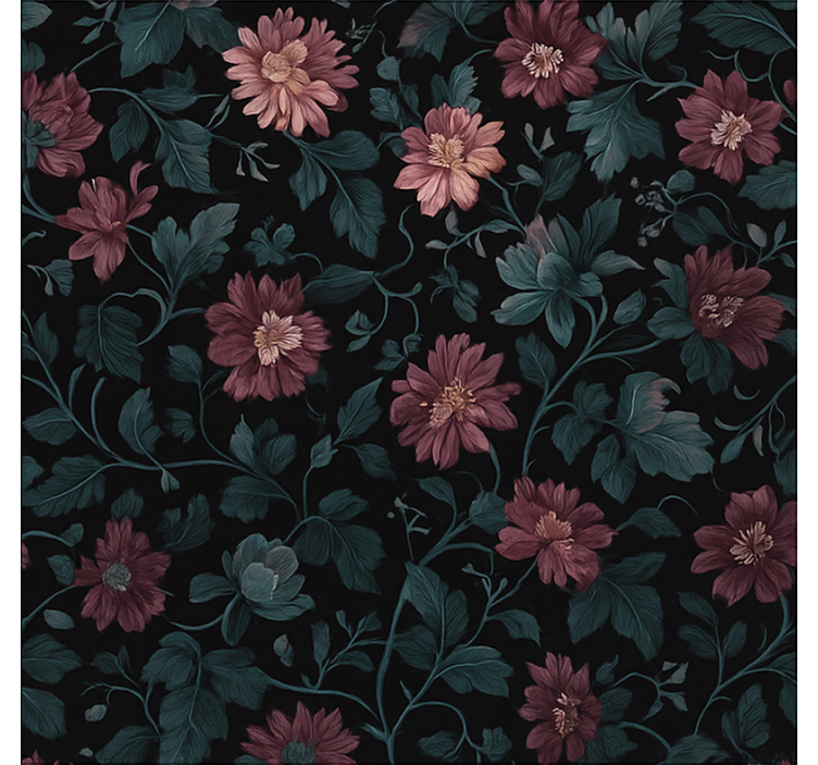 Toile fenêtre bureau plantes botaniques vintage sombres - TenStickers