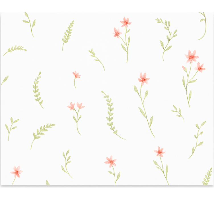 Toile fenêtre chambre enfant fleurs de prairie pastel - TenStickers